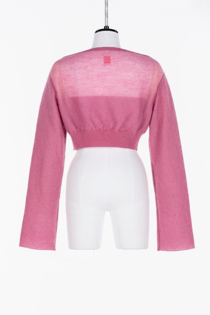 MOHAIR KNIT SHORT CARDIGAN - FETICO