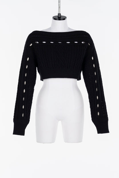 CABLE KNIT SHORT JUMPER - FETICO