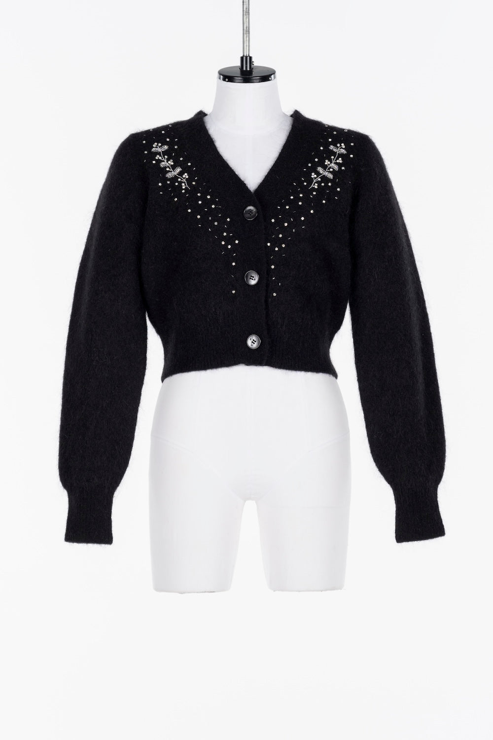 JACQUARD KNIT V NECK CARDIGAN - FETICO