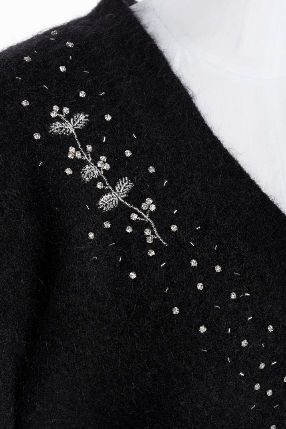 JACQUARD KNIT V NECK CARDIGAN - FETICO