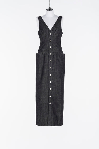 DENIM SLEEVELESS DRESS - FETICO