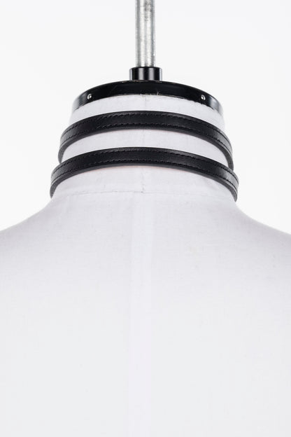 LEATHER SKINNY CHOKER - FETICO