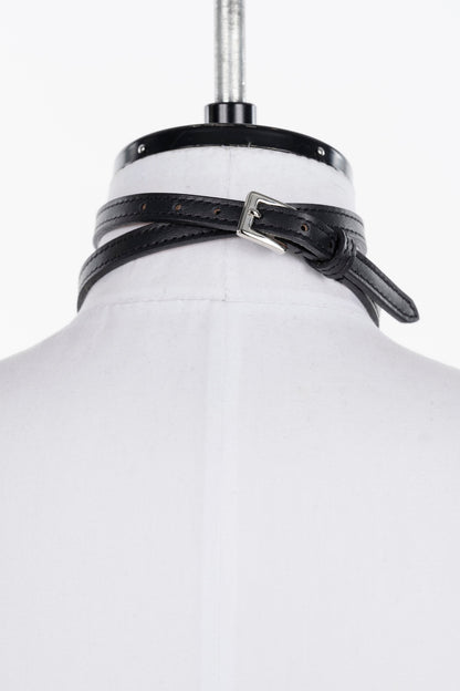 LEATHER SKINNY CHOKER - FETICO
