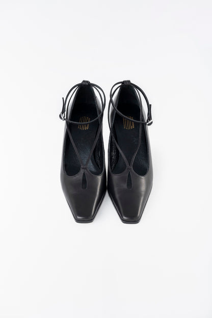 CUT OUT LEATHER HEELS - FETICO