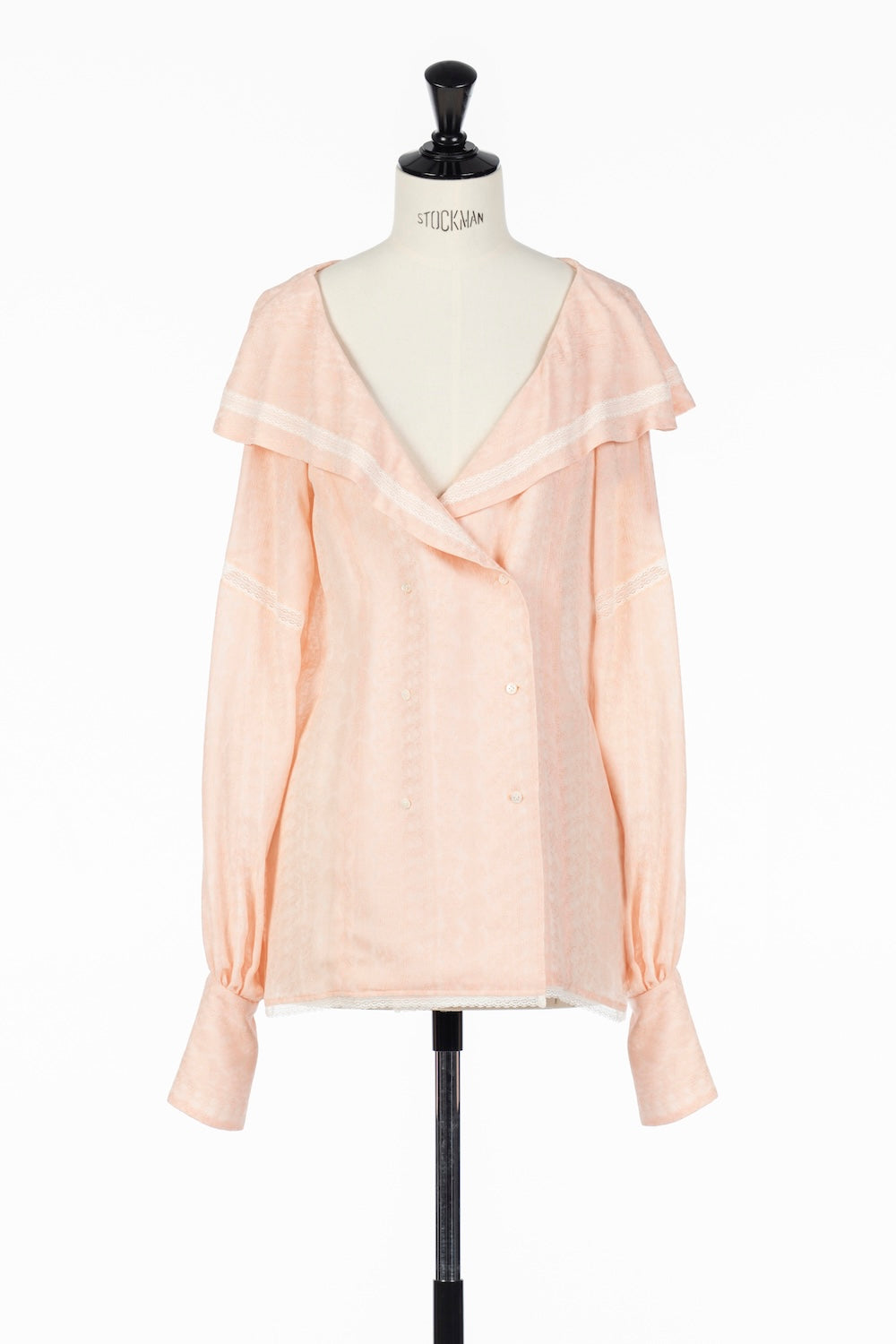 LACE JACQUARD SAILOR COLLAR BLOUSE - FETICO