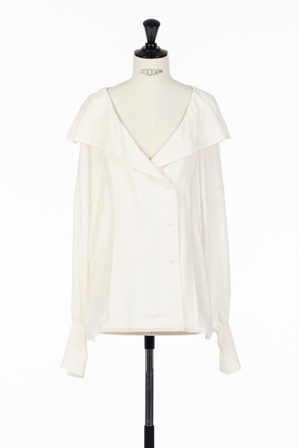 LACE JACQUARD SAILOR COLLAR BLOUSE - FETICO
