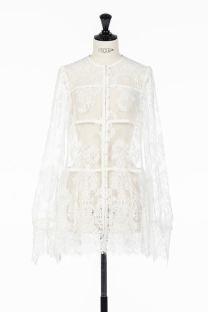 LACE GATHERED BLOUSE - FETICO