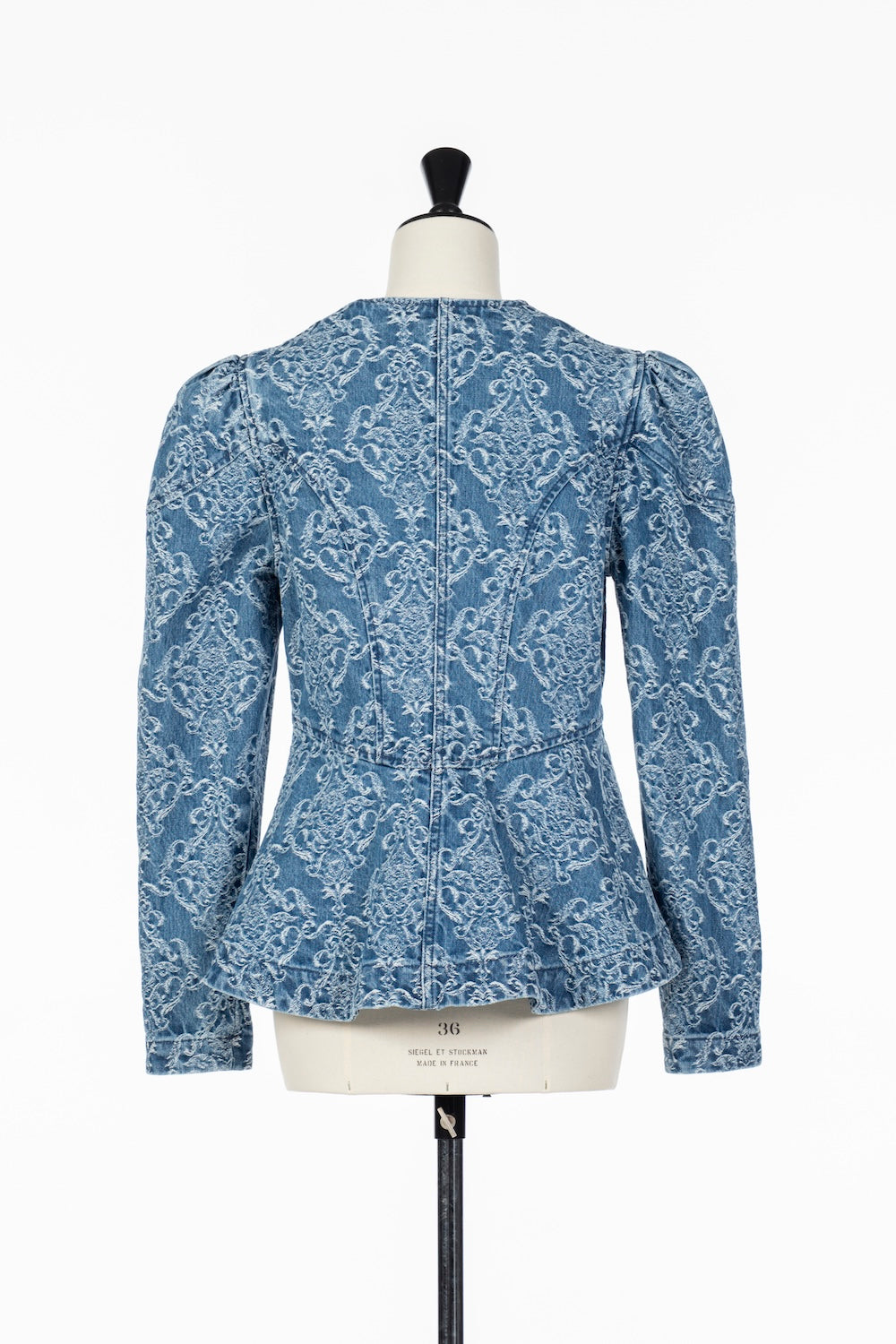 DAMASK DENIM PEPLUM JACKET - FETICO