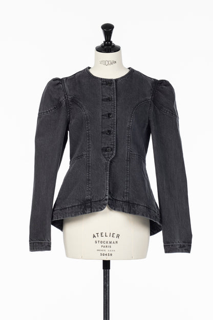 ORGANIC COTTON DENIM PEPLUM JACKET - FETICO