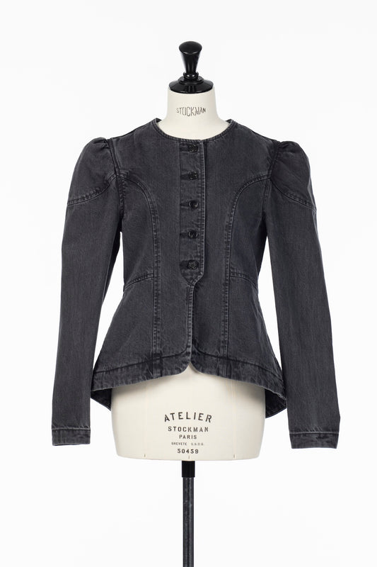 ORGANIC COTTON DENIM PEPLUM JACKET - FETICO