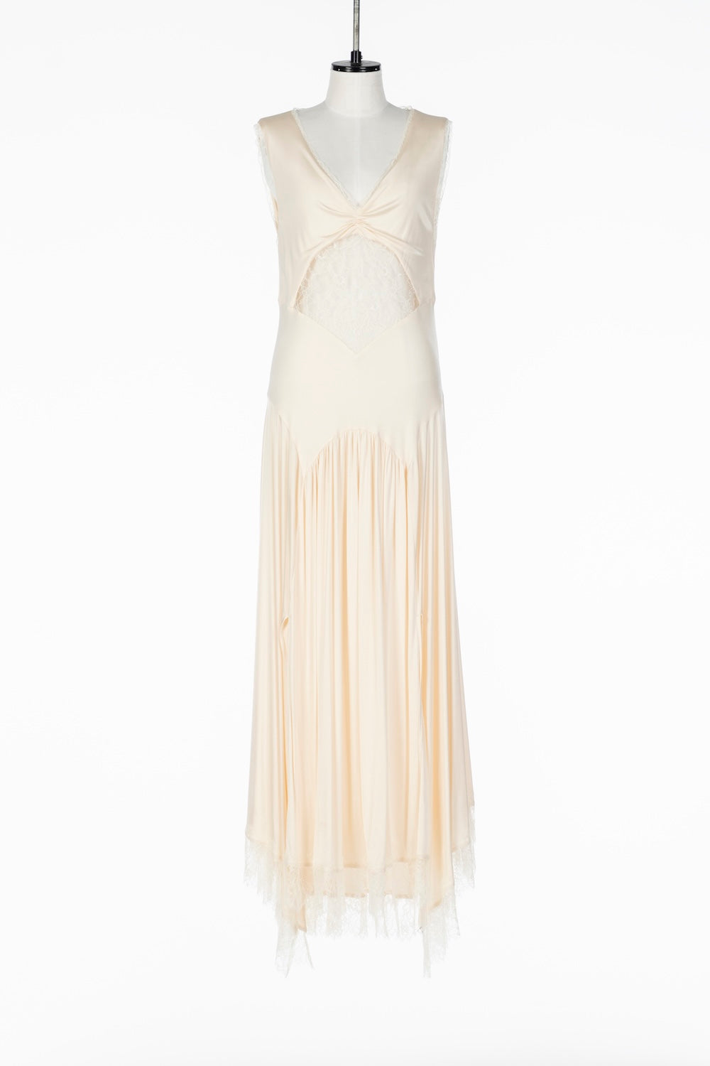 LACE PANELED JERSEY DRESS - FETICO