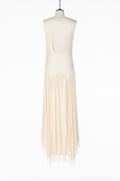 LACE PANELED JERSEY DRESS - FETICO