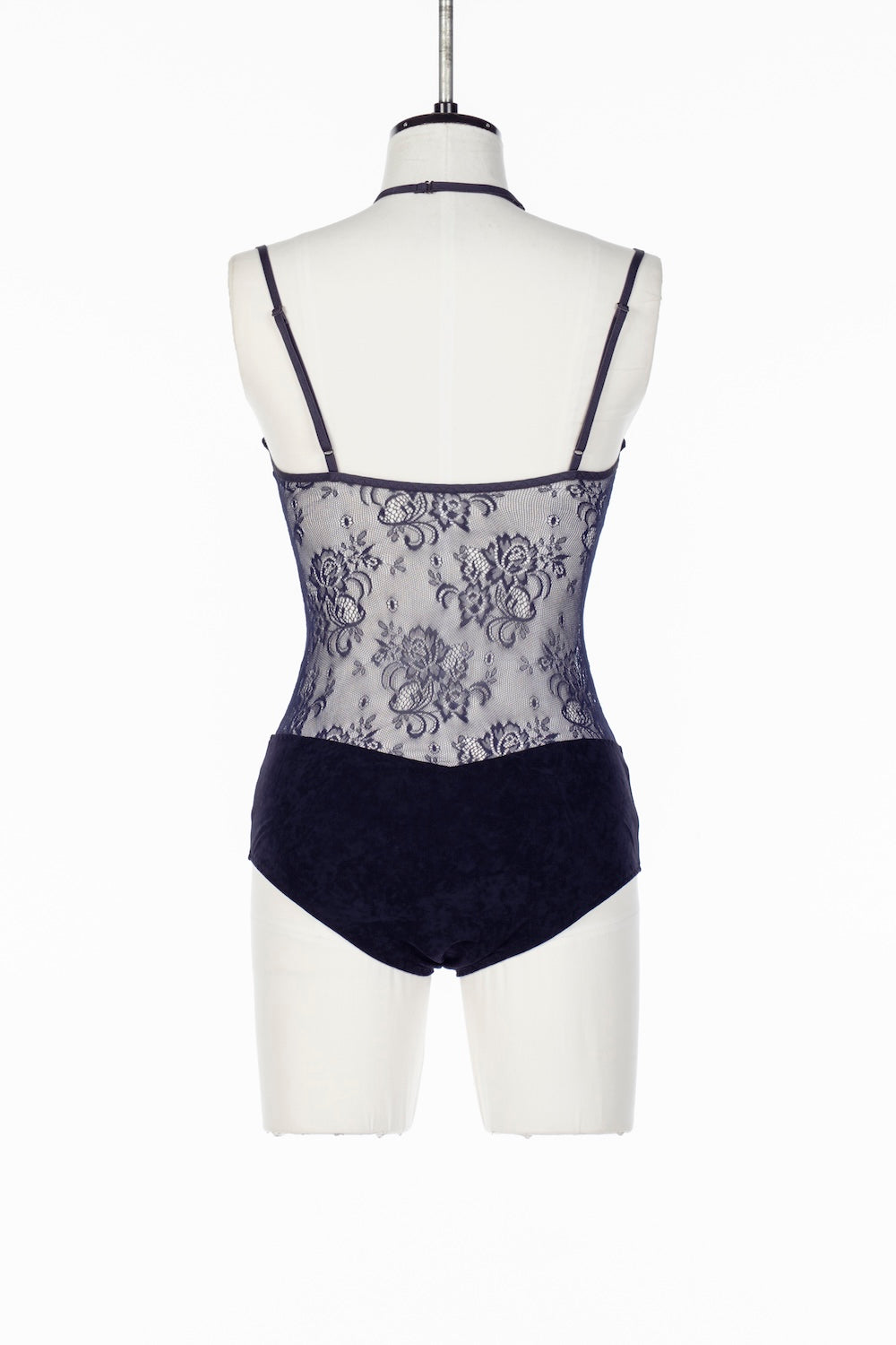 SHEER PANELED VELOUR BODYSUIT - FETICO