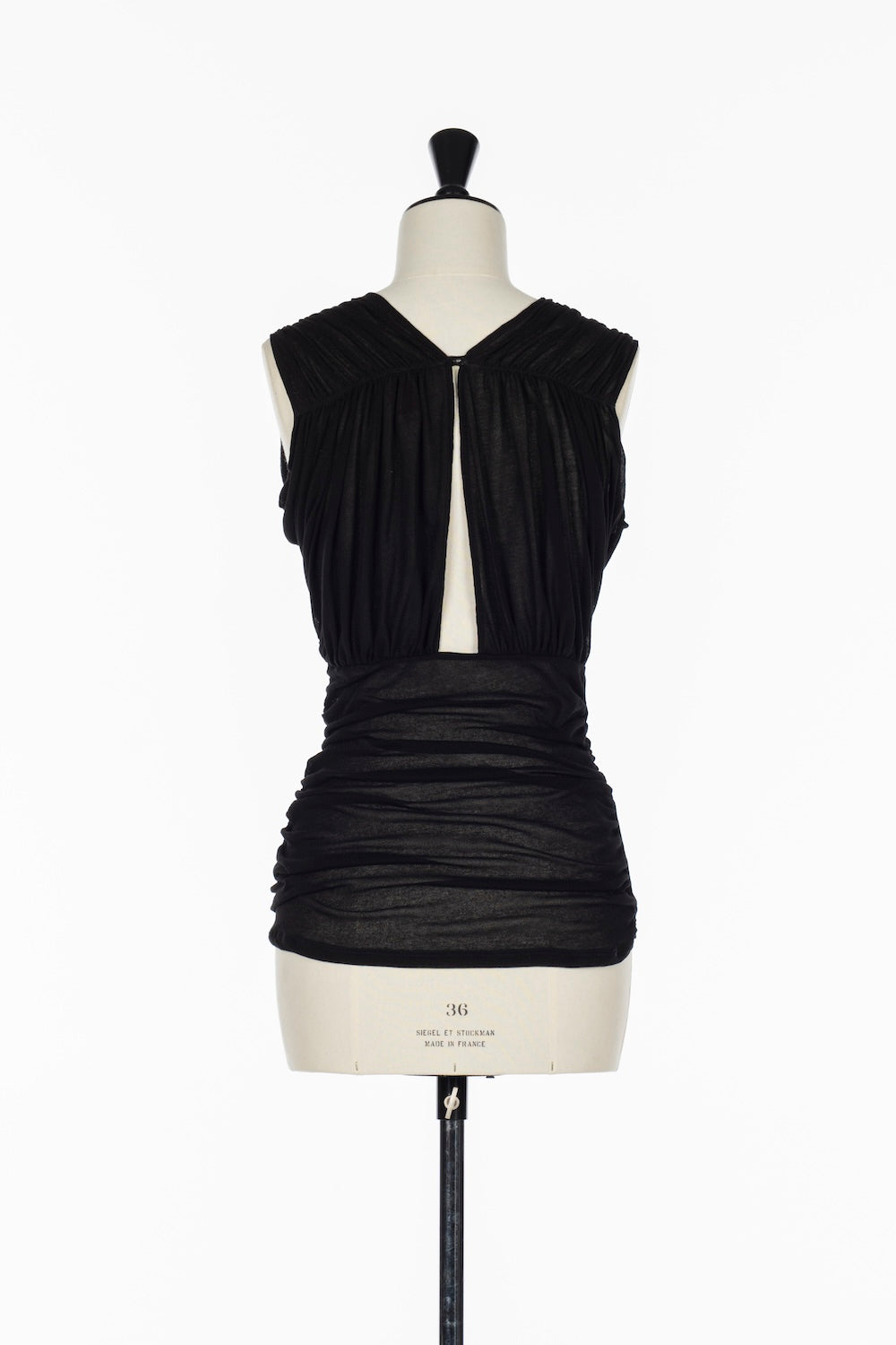 SHEER GATHERED SLEEVELESS TOP - FETICO