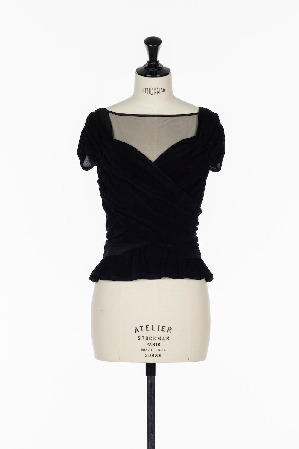 VELVET TULLE GATHERED TOP - FETICO