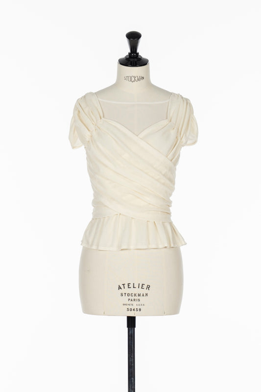 VELVET TULLE GATHERED TOP - FETICO