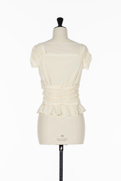 VELVET TULLE GATHERED TOP - FETICO