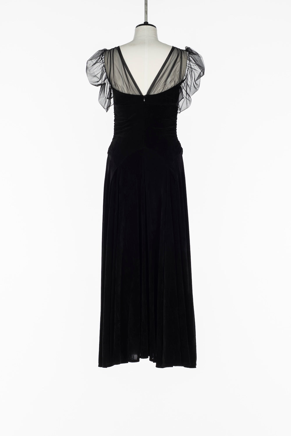 VELVET TULLE GATHERED DRESS - FETICO