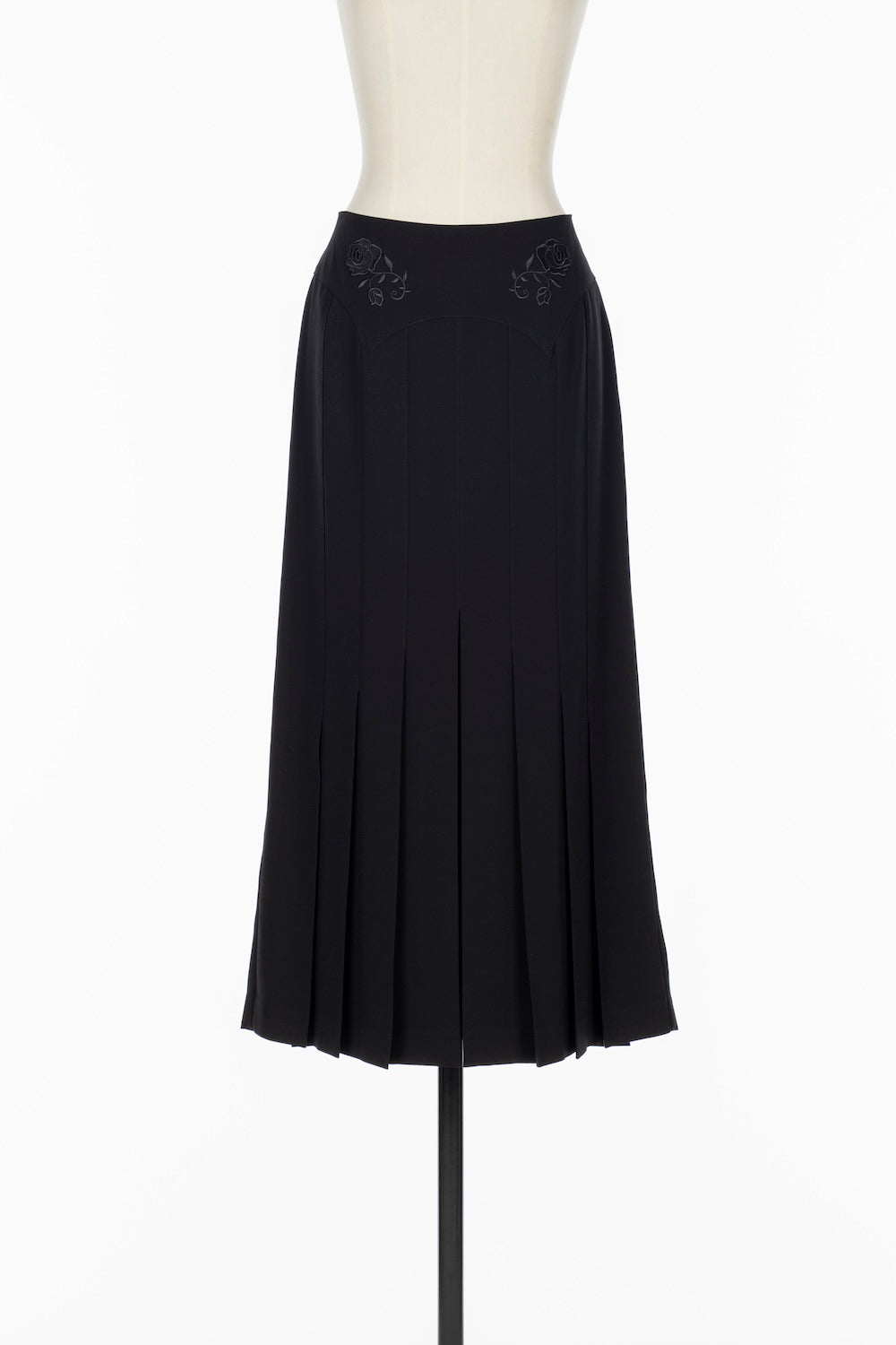 PLEATED EMBROIDERED SLIT SKIRT - FETICO