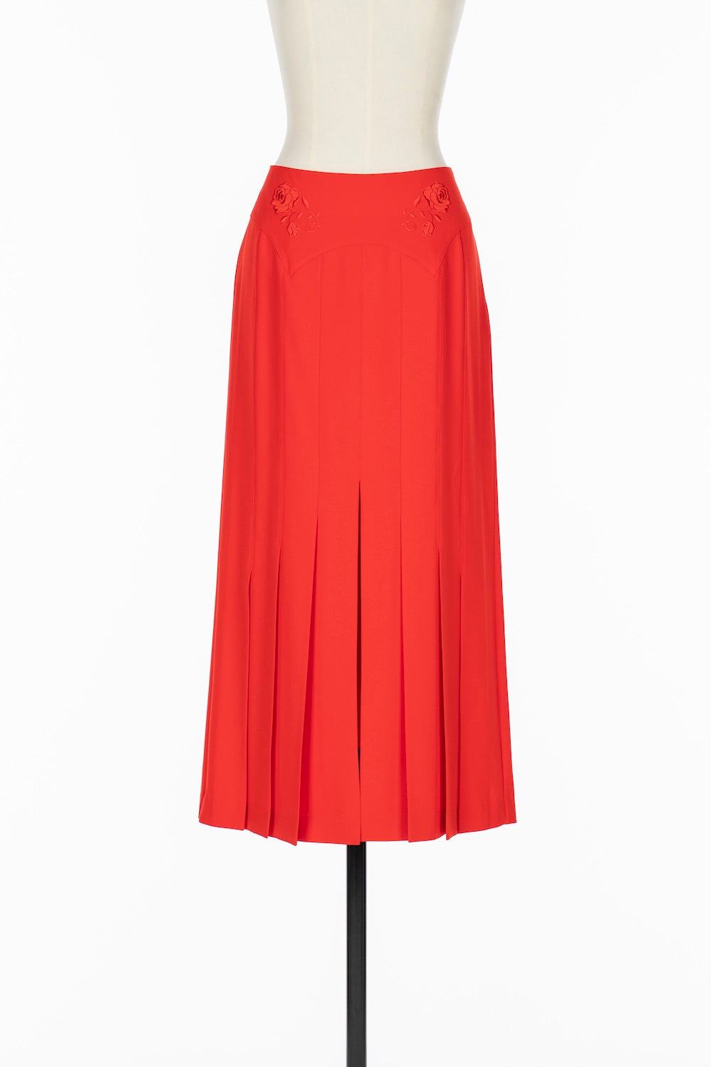 PLEATED EMBROIDERED SLIT SKIRT - FETICO