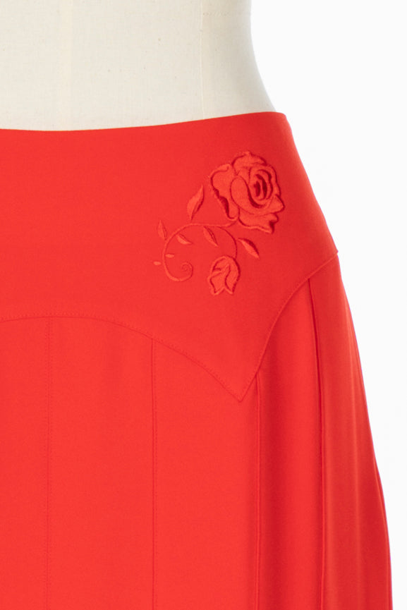 EMBROIDERED PLEATED SLIT SKIRT - FETICO