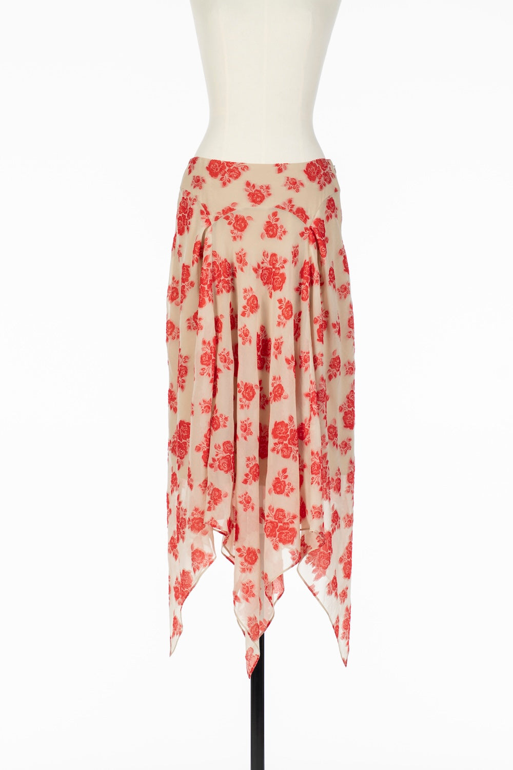 DRAPED FLORAL JACQUARD SKIRT - FETICO