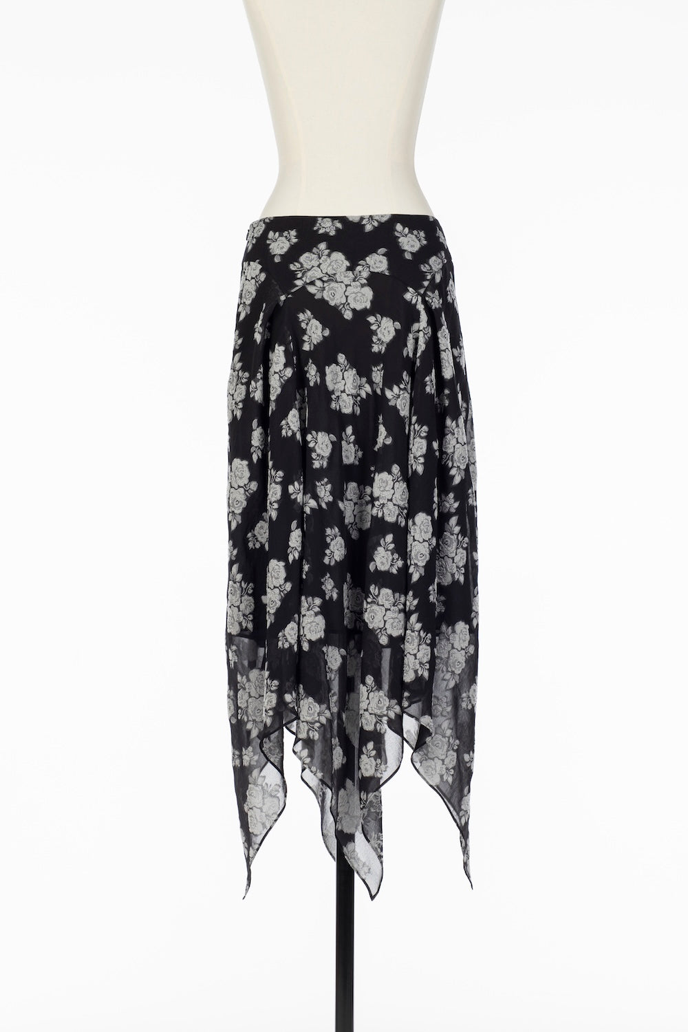 DRAPED FLORAL JACQUARD SKIRT - FETICO