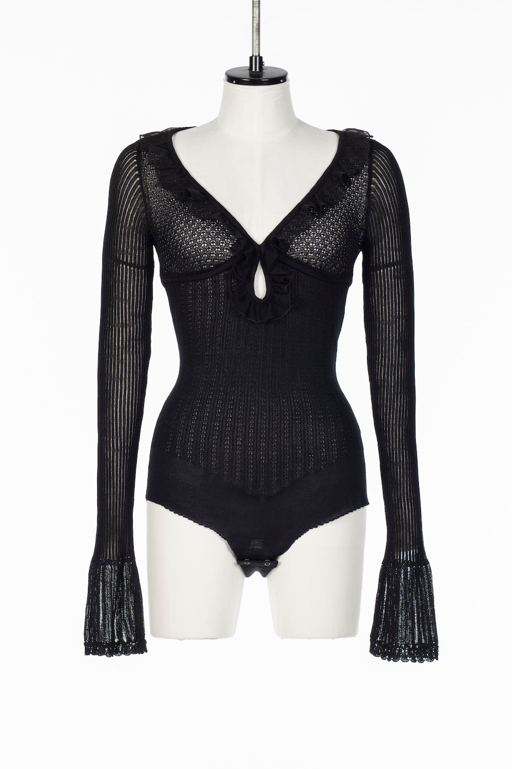 LACE KNIT CUT OUT BODYSUIT - FETICO
