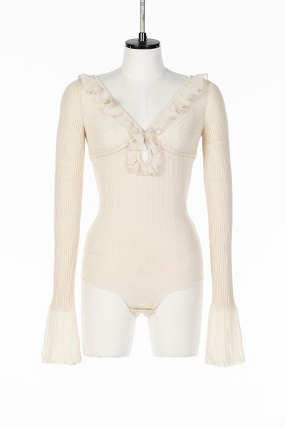 LACE KNIT CUT OUT BODYSUIT - FETICO