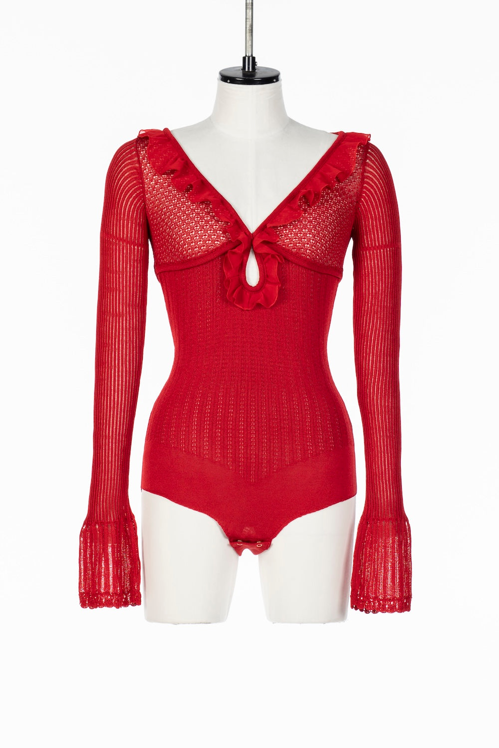 LACE KNIT CUT OUT BODYSUIT - FETICO
