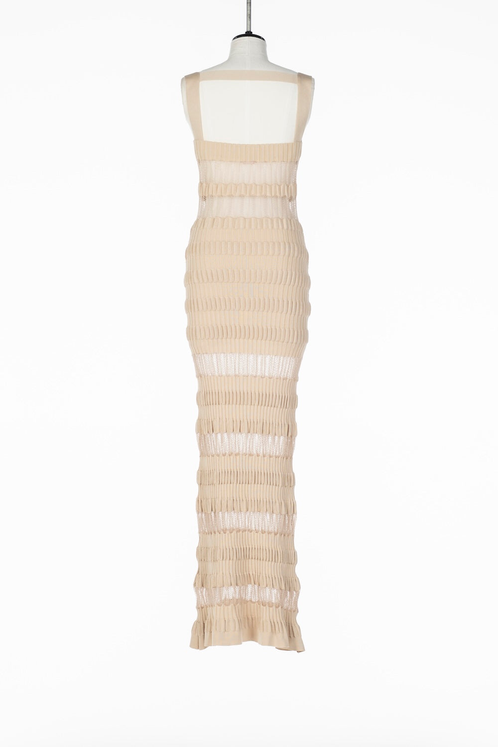 SHEER STRIPE KNIT LONG DRESS - FETICO