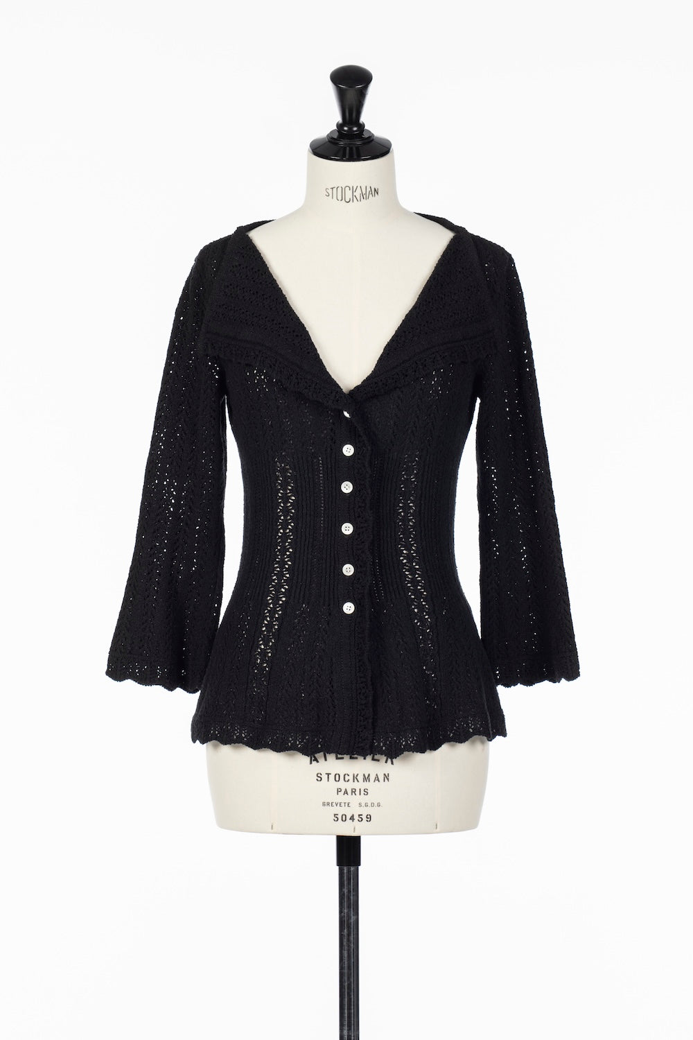 BOUCLÉ KNIT LACE CARDIGAN - FETICO
