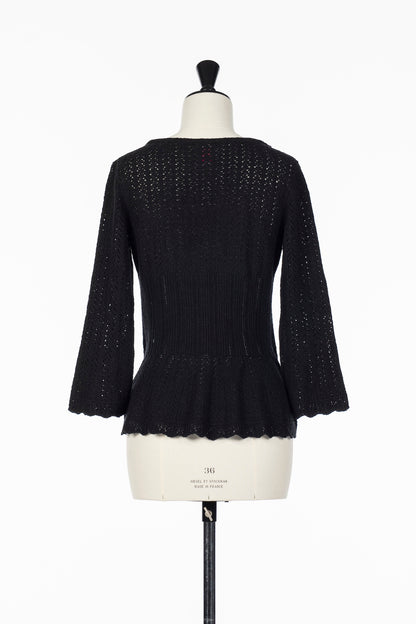 BOUCLÉ KNIT LACE CARDIGAN - FETICO