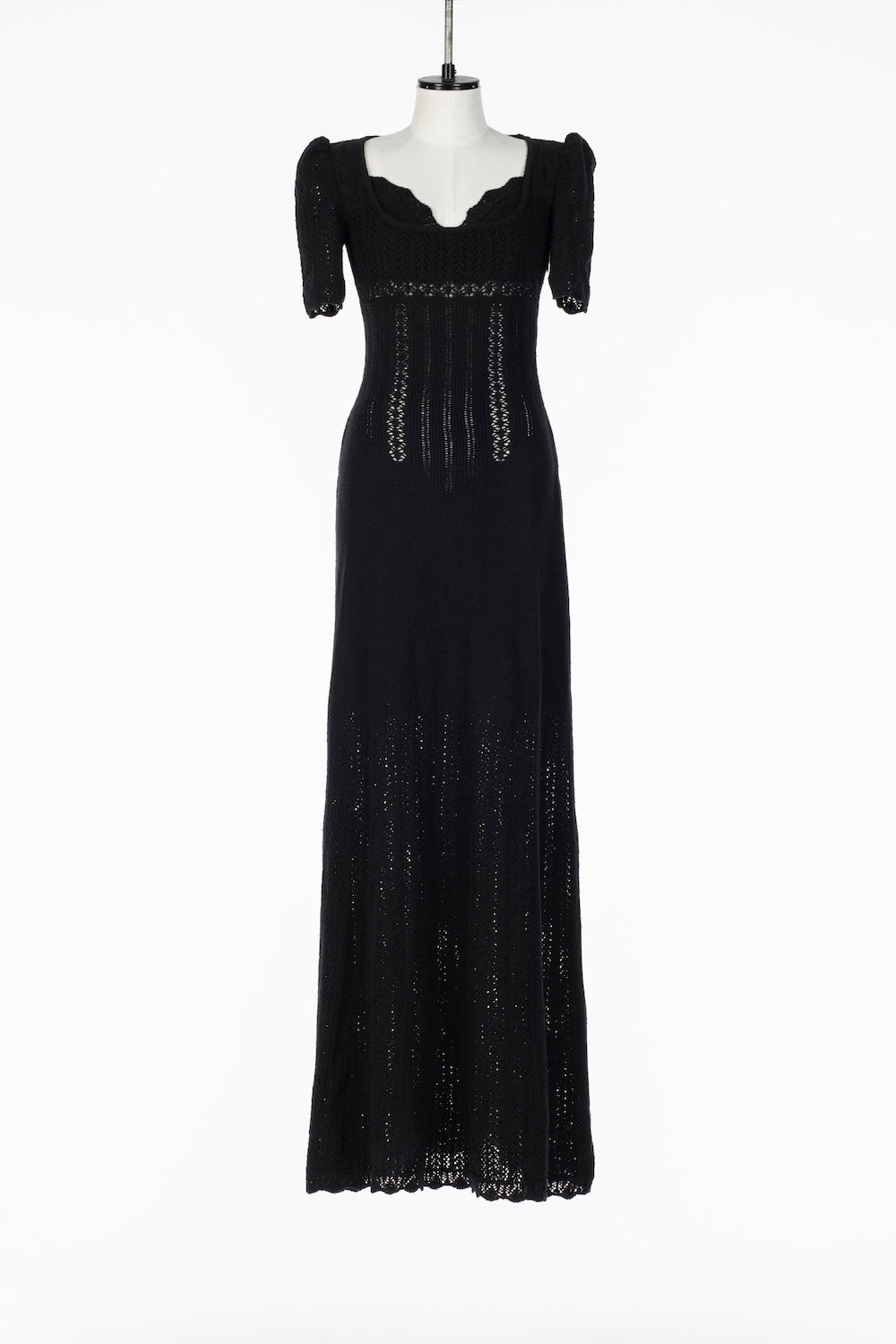 BOUCLÉ KNIT LACE MAXI DRESS - FETICO