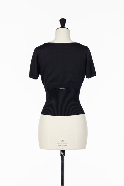 CONVERTIBLE SCOOP NECK KNIT TOP - FETICO
