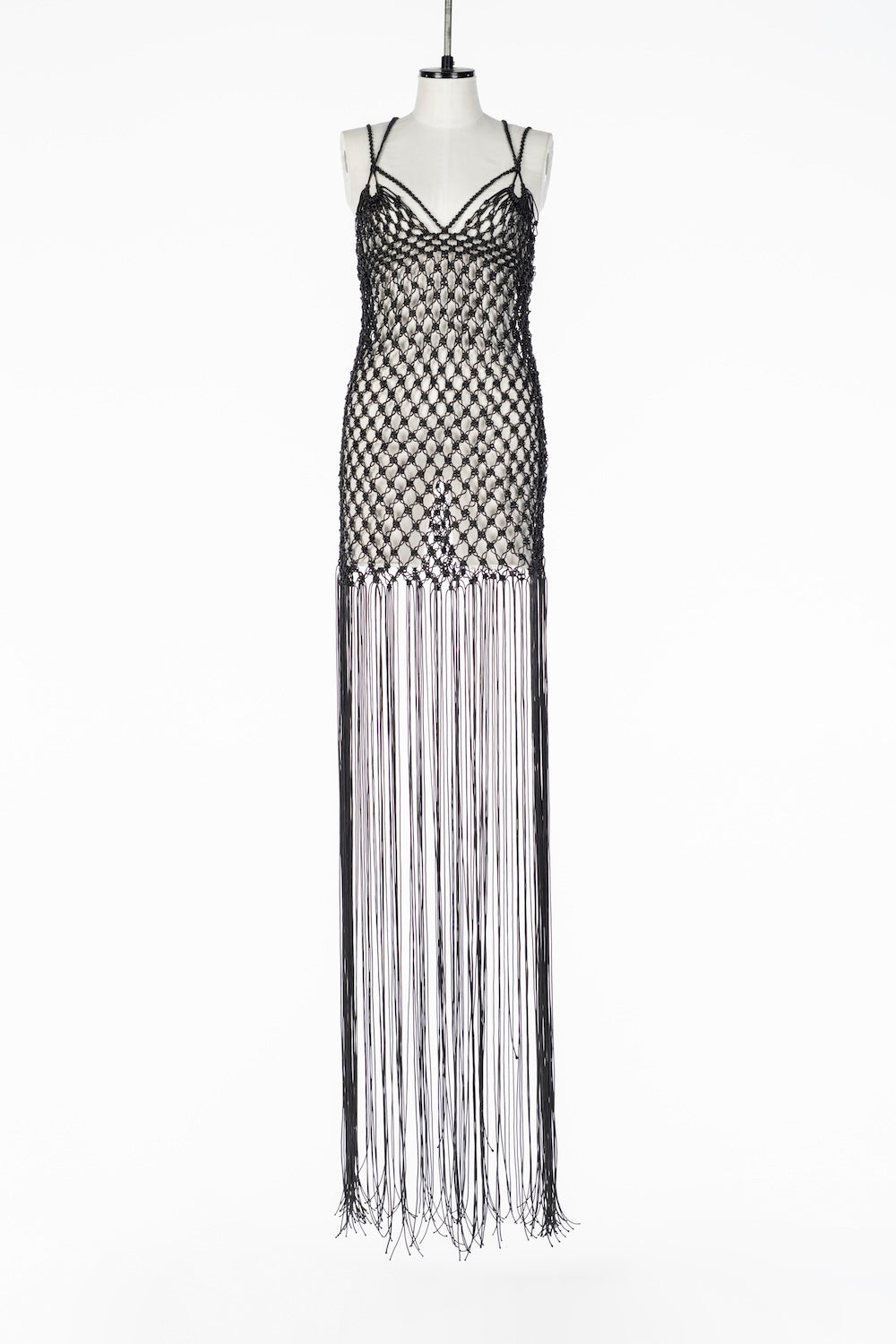 MACRAMÉ FRINGED MAXI DRESS - FETICO
