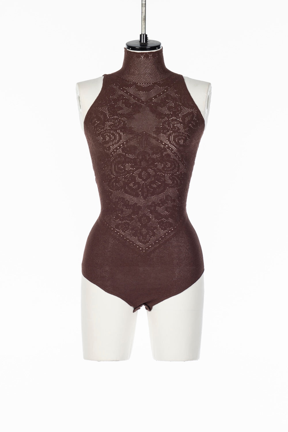 DAMASK PRINT RIB KNIT SLEEVELESS TOP - FETICO