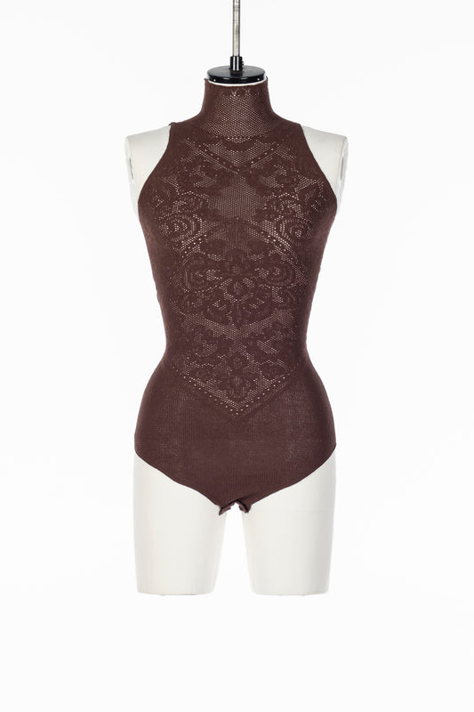 DAMASK PRINT RIB KNIT SLEEVELESS TOP - FETICO