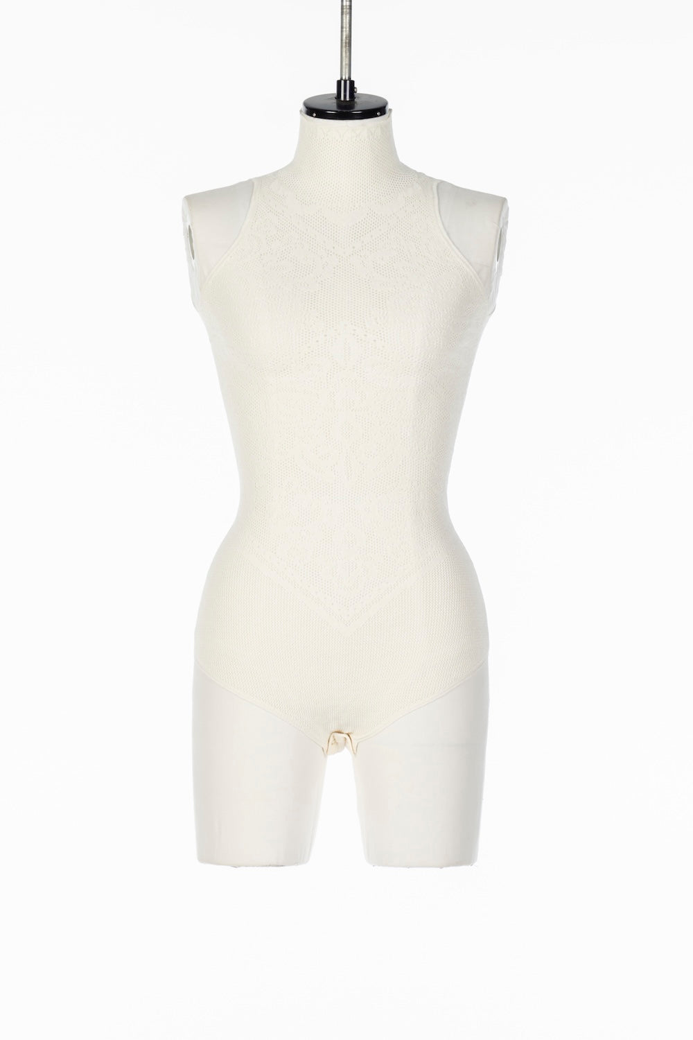 DAMASK PRINT RIB KNIT SLEEVELESS TOP - FETICO