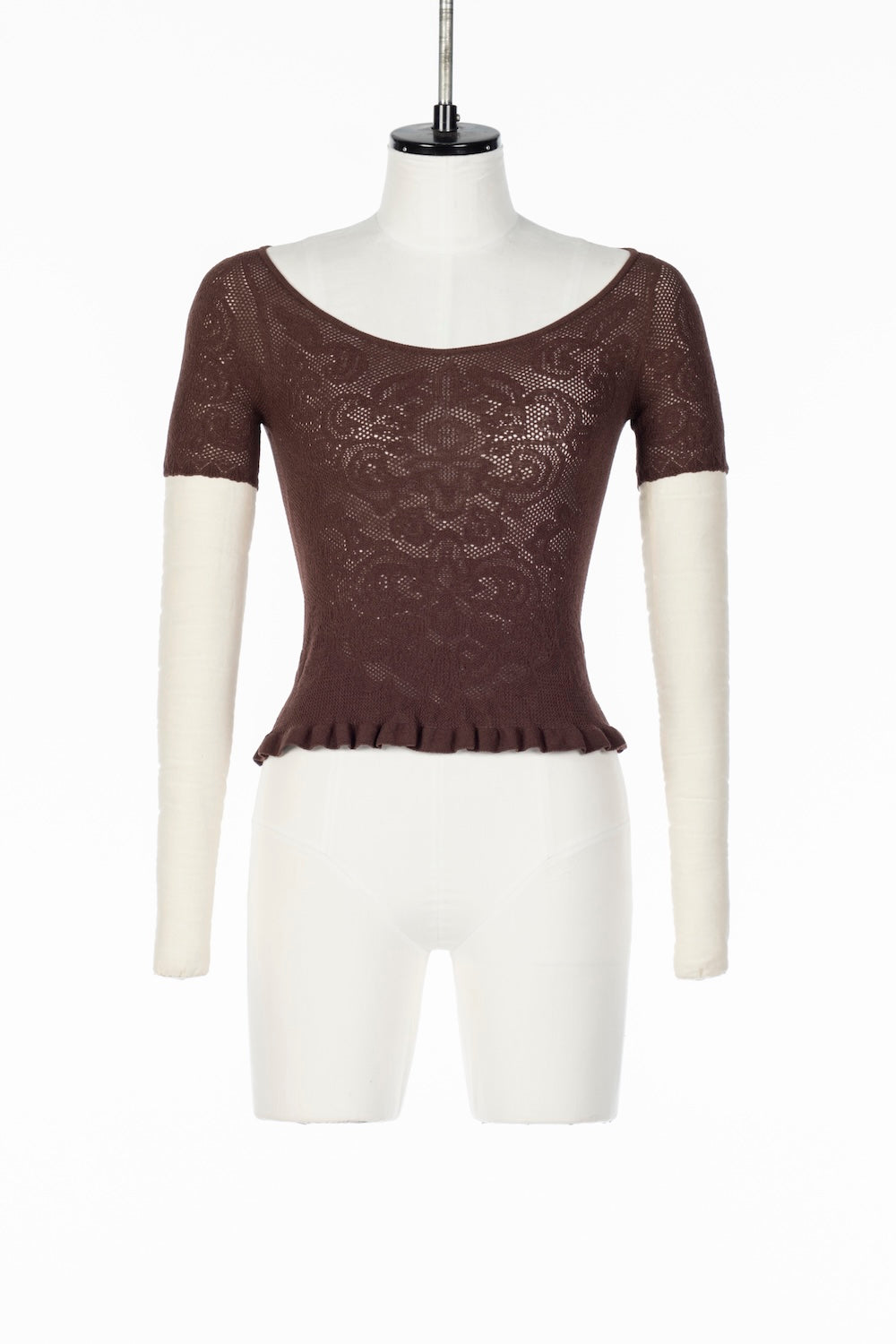 DAMASK PRINT RIB KNIT TOP - FETICO