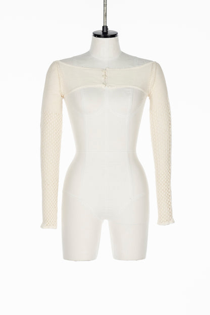 RASCHEL LACE KNIT CROPPED BOLERO - FETICO