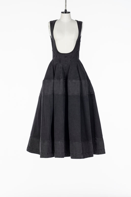 ORGANIC COTTON PANELED DENIM DRESS - FETICO