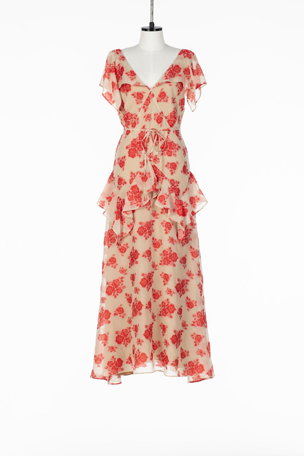 SHEER FLORAL JACQUARD DRESS - FETICO