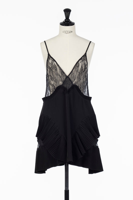 PLEATED MINI SLIP DRESS - FETICO