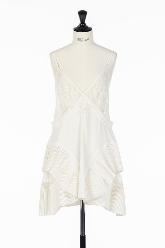 PLEATED MINI SLIP DRESS - FETICO