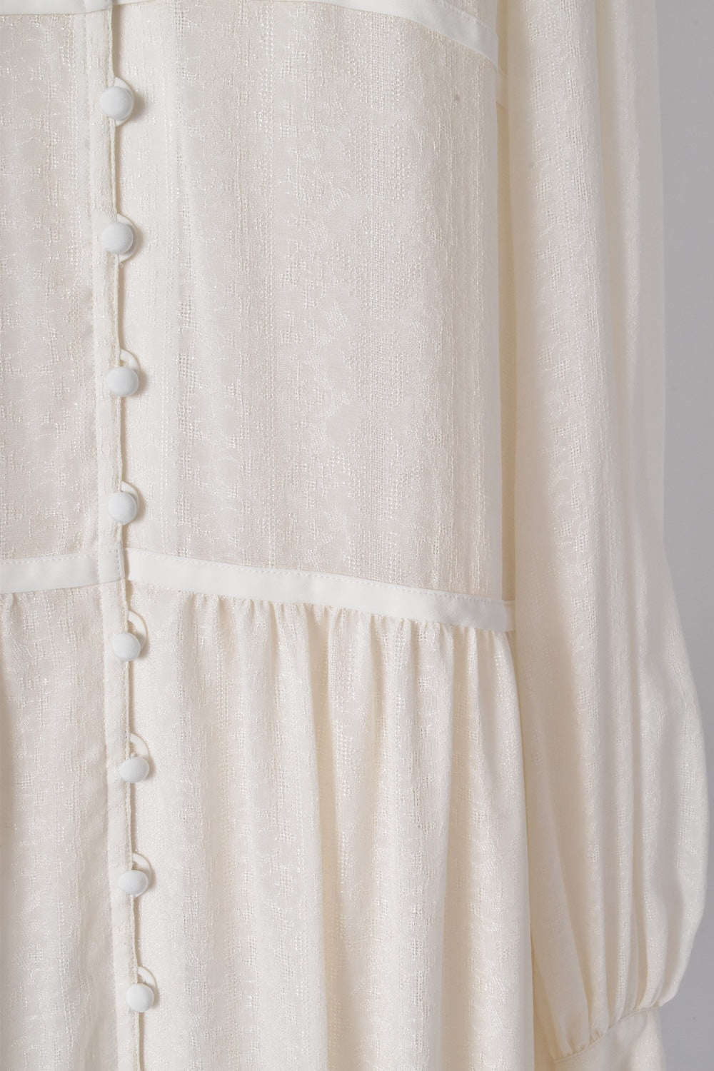 LACE JACQUARD GATHERED DRESS - FETICO