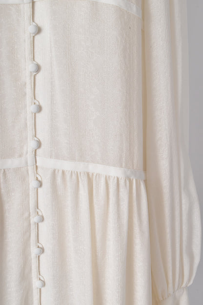 LACE JACQUARD GATHERED DRESS - FETICO