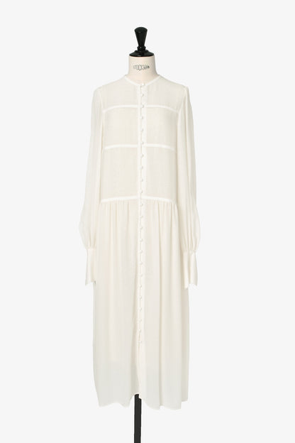 LACE JACQUARD GATHERED DRESS - FETICO