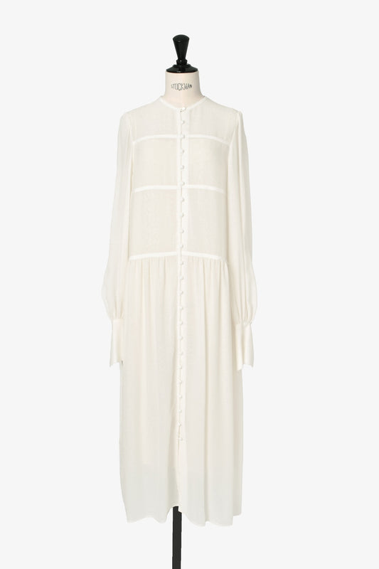 LACE JACQUARD GATHERED DRESS - FETICO