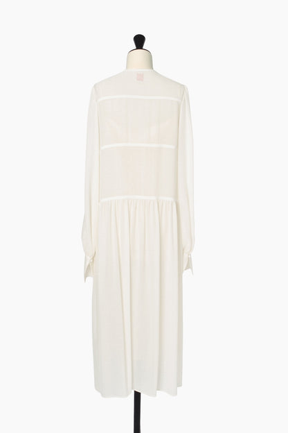 LACE JACQUARD GATHERED DRESS - FETICO